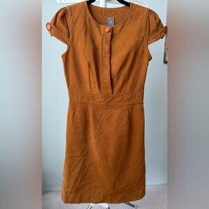 Paris designer Anne Willi’s Rust Orange Short Sleeve Dress